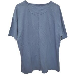 American Eagle Oversized T-Shirt Mens Medium Blue Raw Hem Exposed Seam Tee